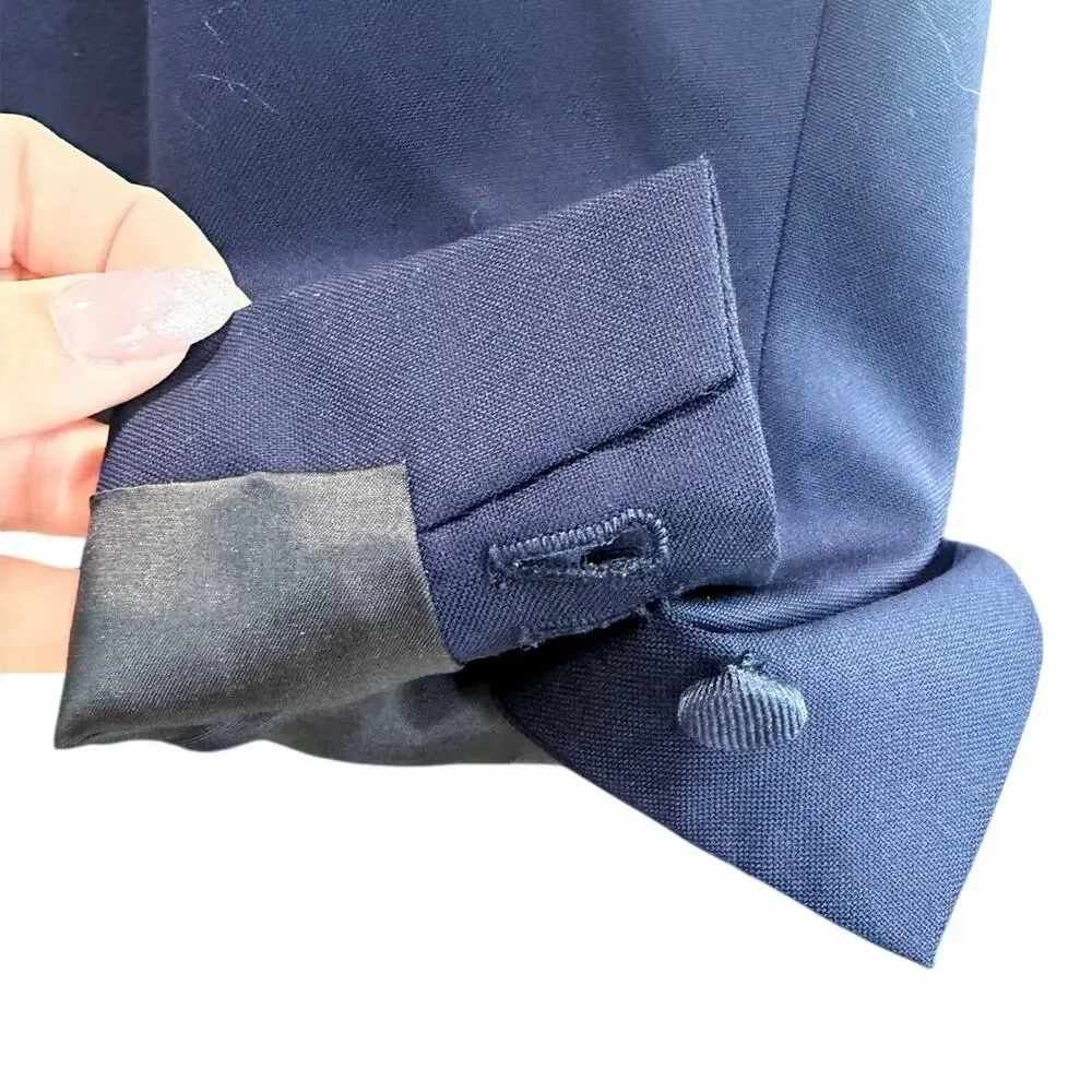Suitsupply Havana Shawl Tuxedo Slim Full Suit Blue US 38S Vitale Barberis Wool